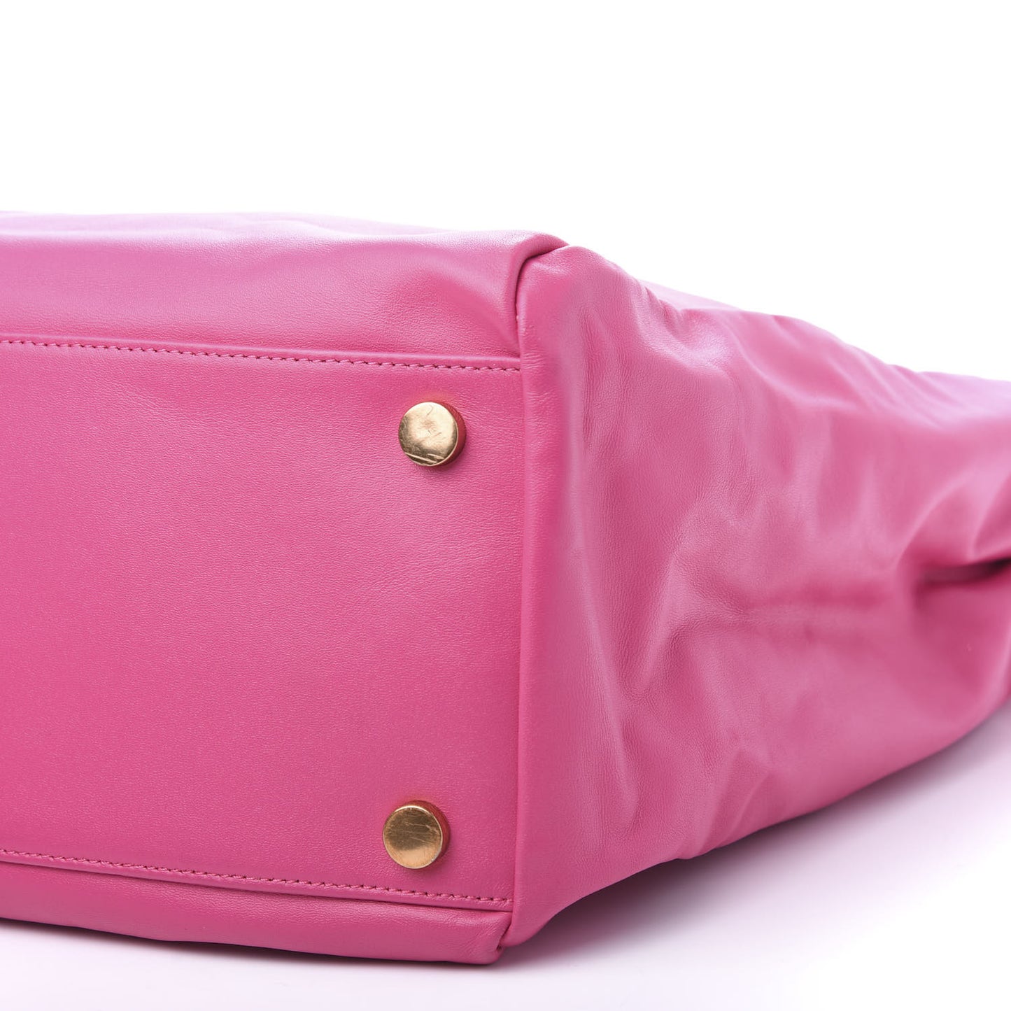 Calfskin Suede Reversible East West Shopper Tote Fuchsia