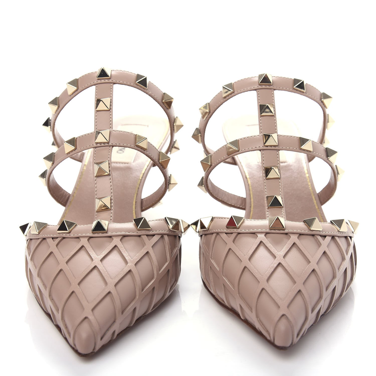 Valentino Garavani Calfskin Boudoir Rockstud 50mm Cage Mules 38 Rose Cannelle 5 of 11