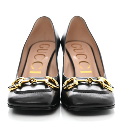 Gucci Malaga Kid Horsebit 75mm Pumps 37.5 Black 2 of 11