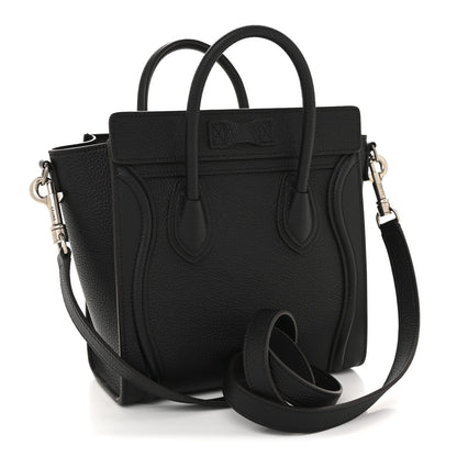 Celine Drummed Calfskin Nano Luggage Black 3 of 12