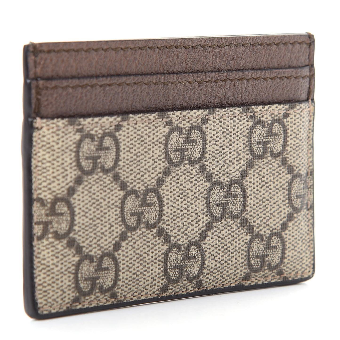 GG Supreme Monogram Ophidia Card Holder Brown