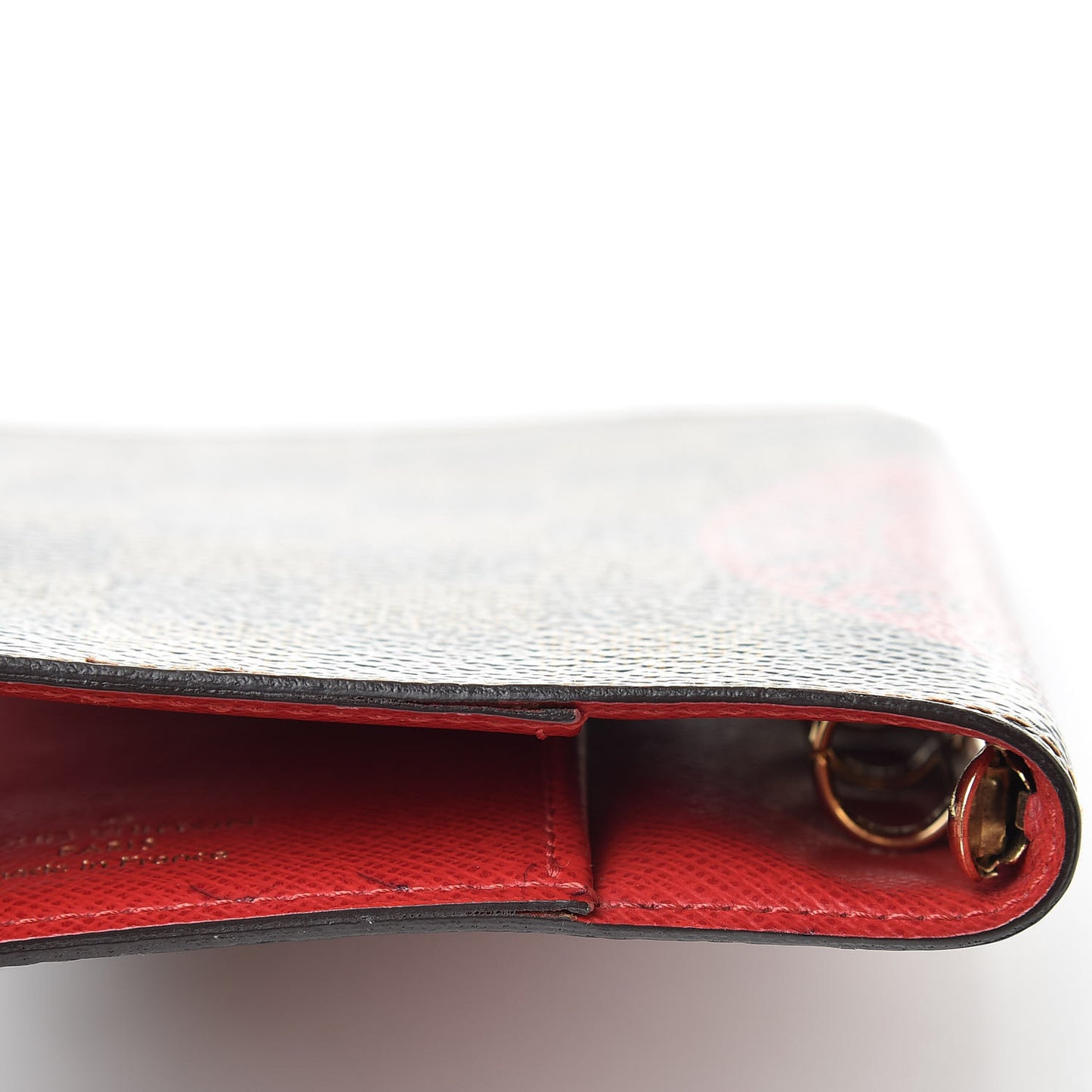 Damier Ebene Complice Trunks and Bags Small Ring Agenda Red