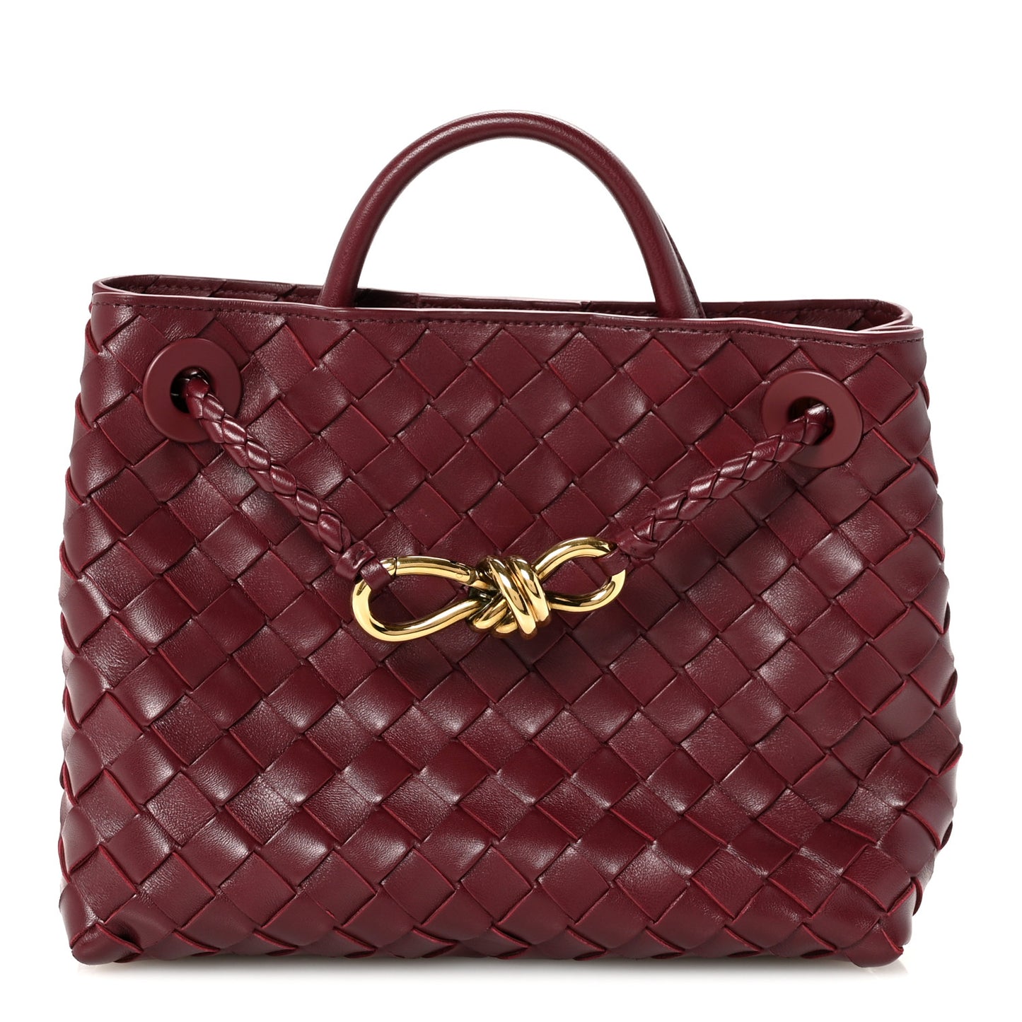 Nappa Intrecciato Small Andiamo Shoulder Bag Barolo