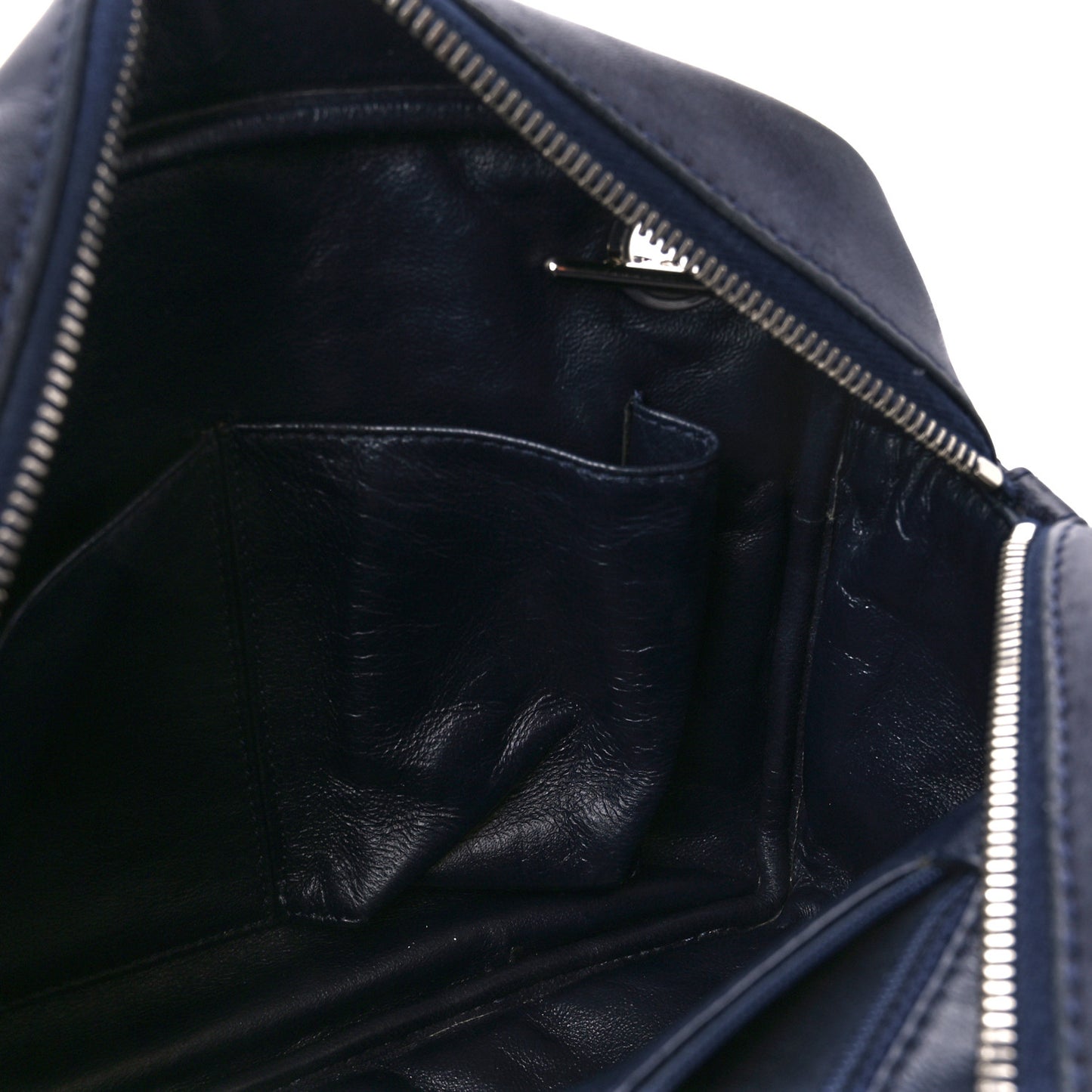 Lambskin Quilted Medium Camera Case Navy Blue