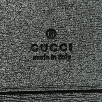 Gucci Calfskin Web Trapuntata GG Marmont Card Case Wallet Black 6 of 10