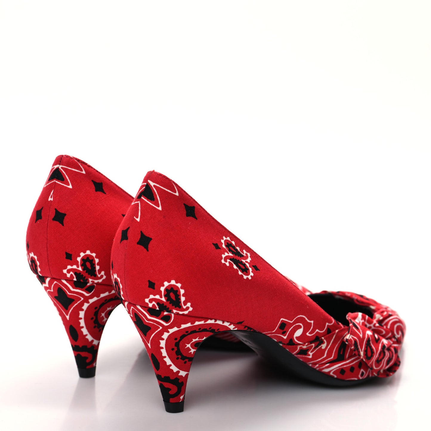 Bandana Charlotte Kitten Heel Pumps 39 Red