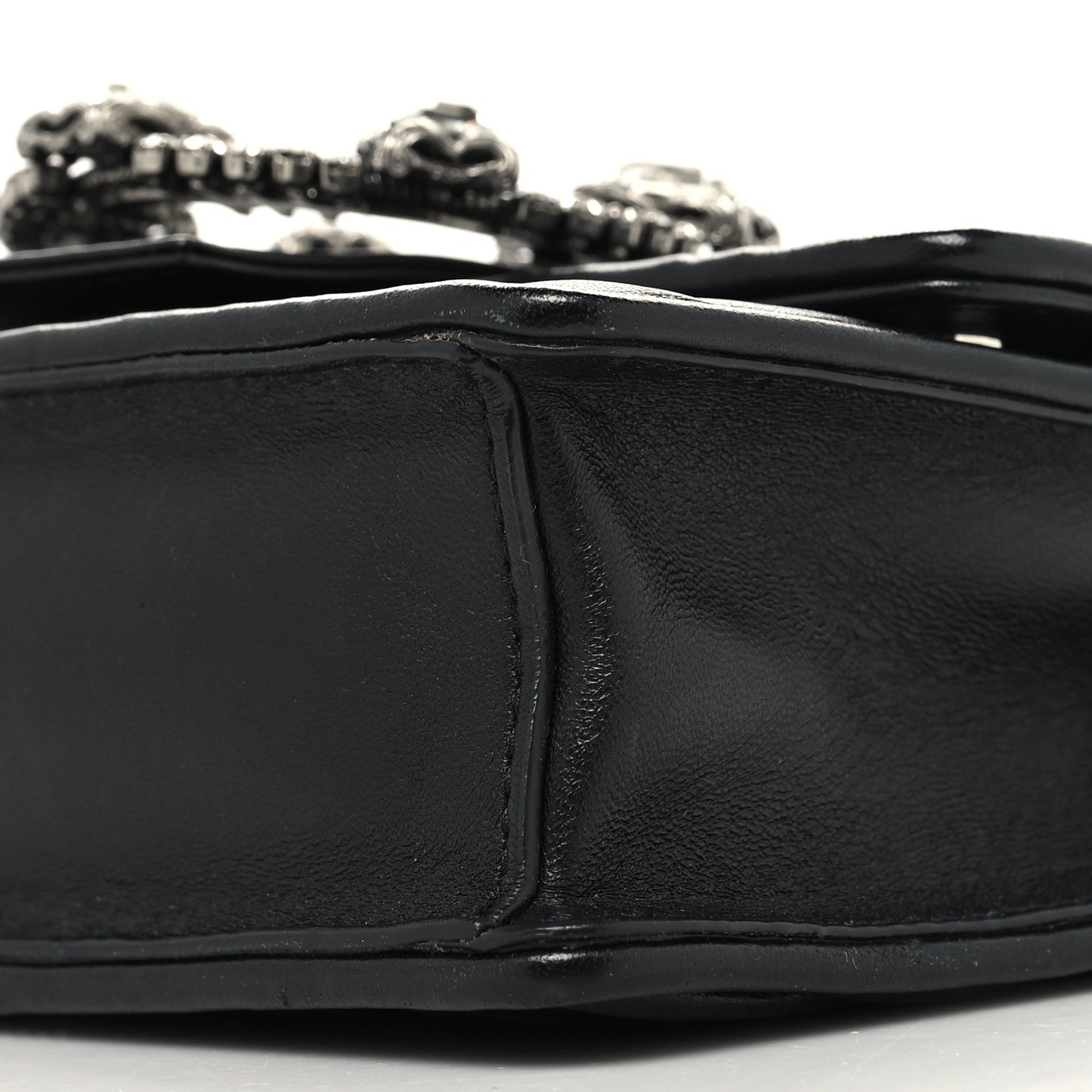 Nappa Matelasse Crystal Embellished Lady Top Handle Bag Black