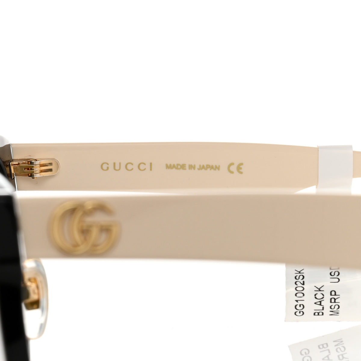 Acetate Square Frame Sunglasses GG1000SK Black White