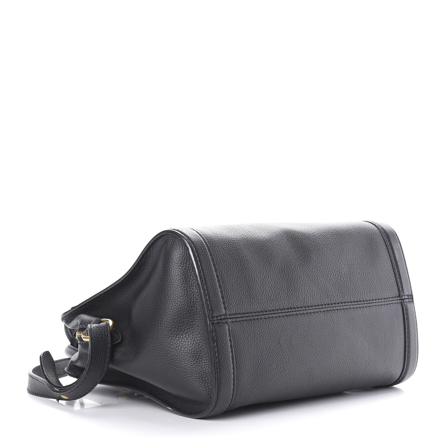 Alexander McQueen Pebbled Calfskin Small Skull Padlock Zip Around Tote Black 5 of 16