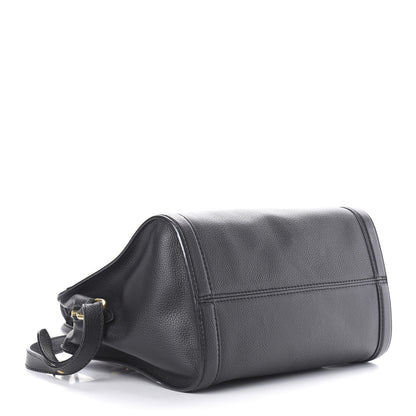 Alexander McQueen Pebbled Calfskin Small Skull Padlock Zip Around Tote Black 5 of 16