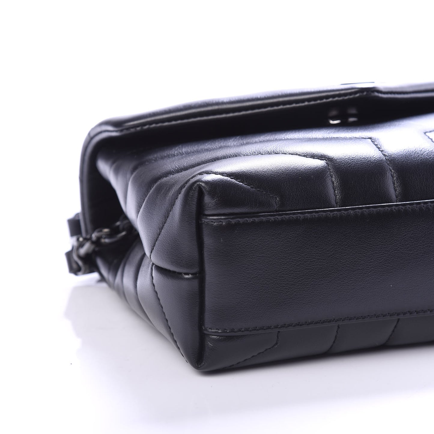 Calfskin Y Quilted Monogram Toy Loulou Crossbody Bag Black