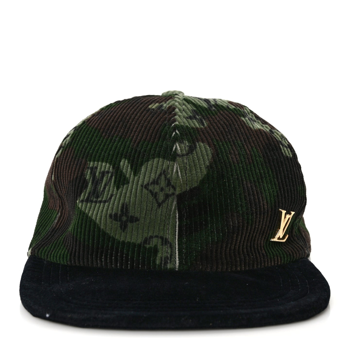 Camoflauge Velvet Monogram Cap Black