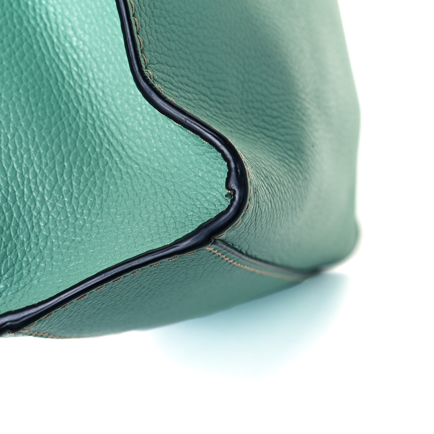 Grained Calfskin Mini Grind Tote Green
