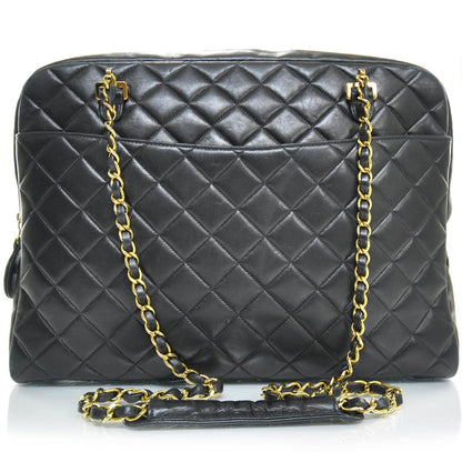Chanel Lambskin Quilted Shoulder Bag Black GHW 4 of 11
