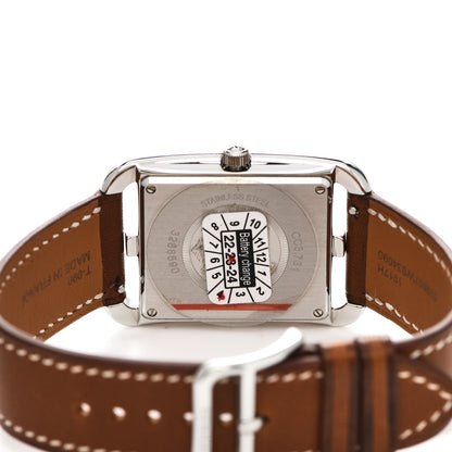 Hermes Stainless Steel Barenia Diamond Bezel Mother of Pearl 29mm Cape Cod Quartz Watch Fauve 4 of 5