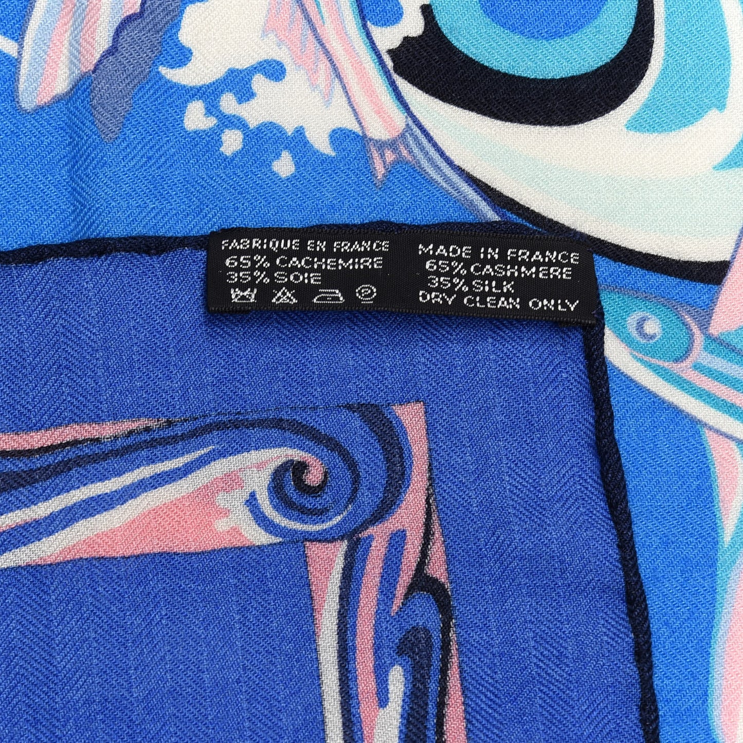 Cashmere Silk De La Mer Au Ciel Shawl 140 Marine Rose Turquoise