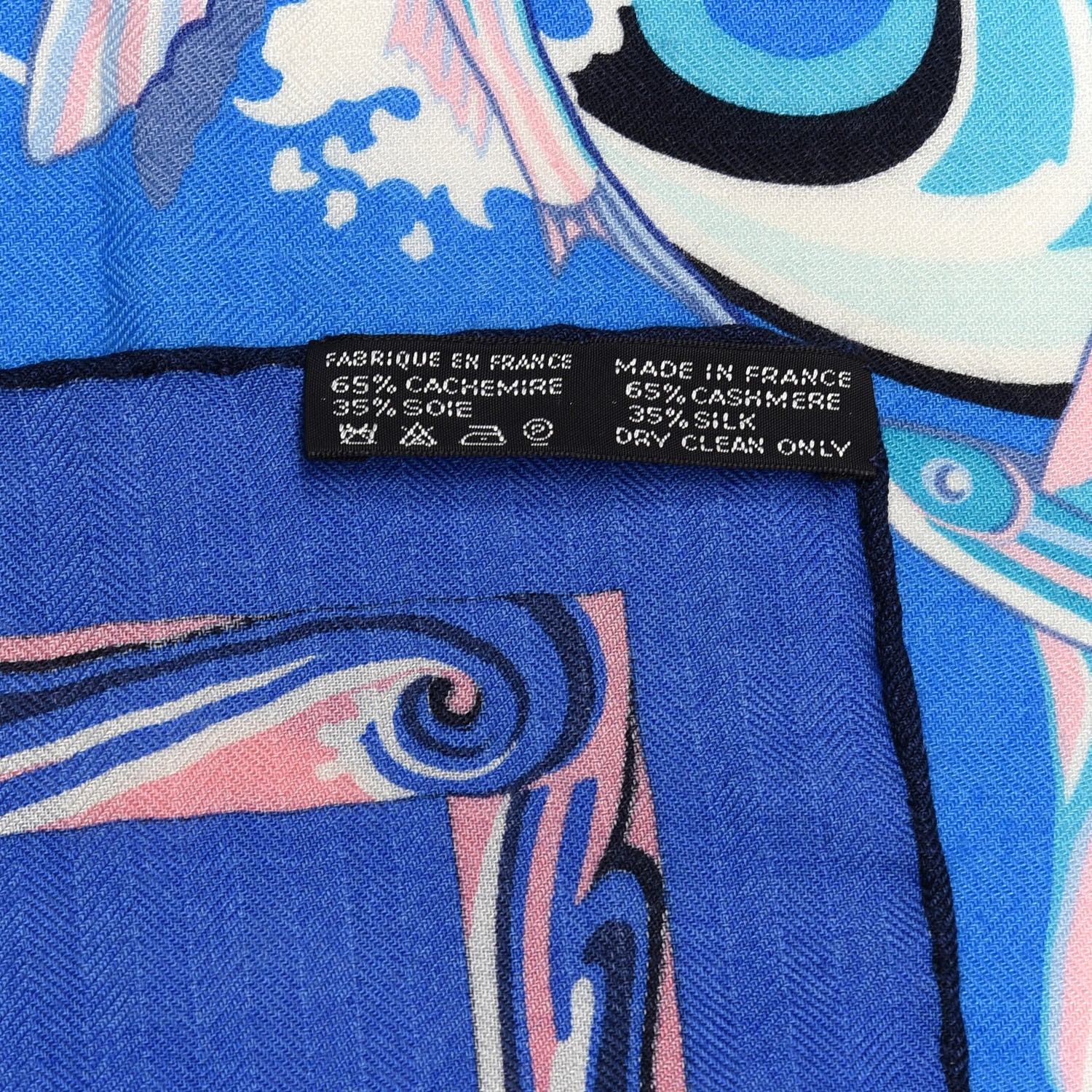 Hermes Cashmere Silk De La Mer Au Ciel Shawl 140 Marine Rose Turquoise 4 of 6