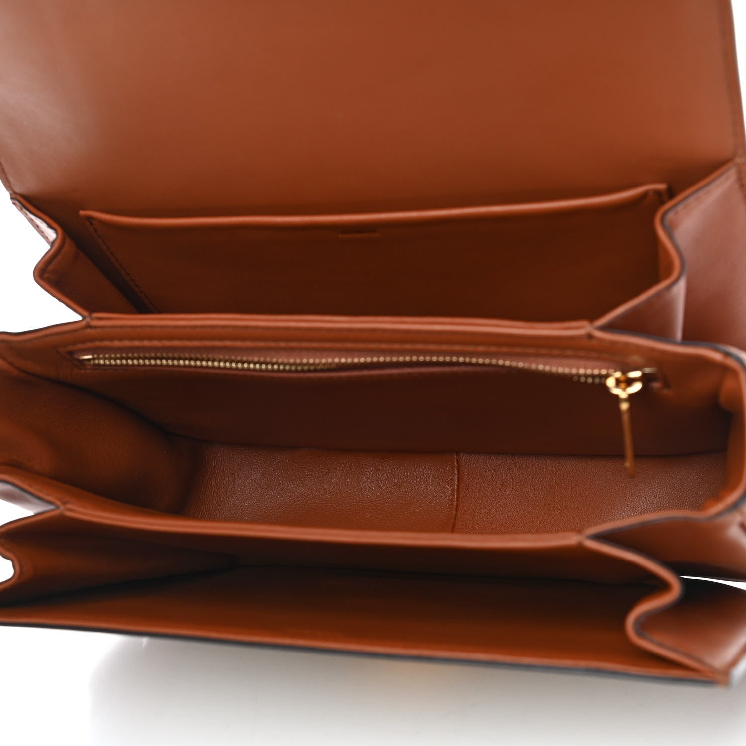 Celine Textile Natural Calfskin Medium Triomphe Bag White Tan 5 of 9