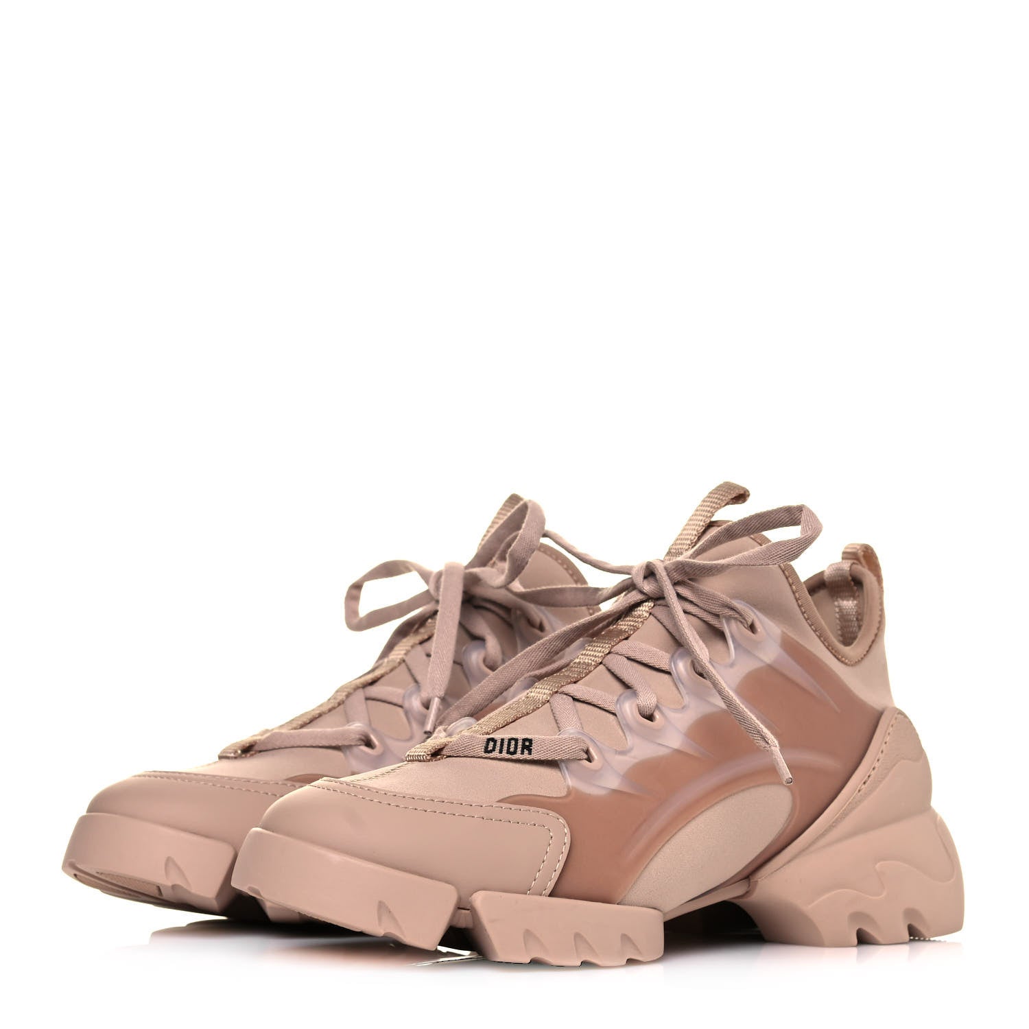 Christian Dior Neoprene Rubber Womens D-Connect Sneakers 36 Nude 3 of 8