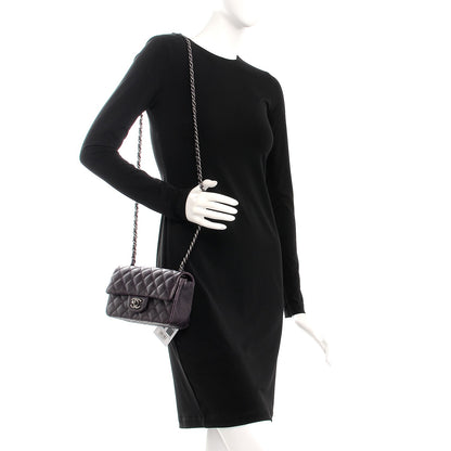 Chanel Washed Caviar Quilted Mini Rectangular Flap Dark Purple 2 of 7