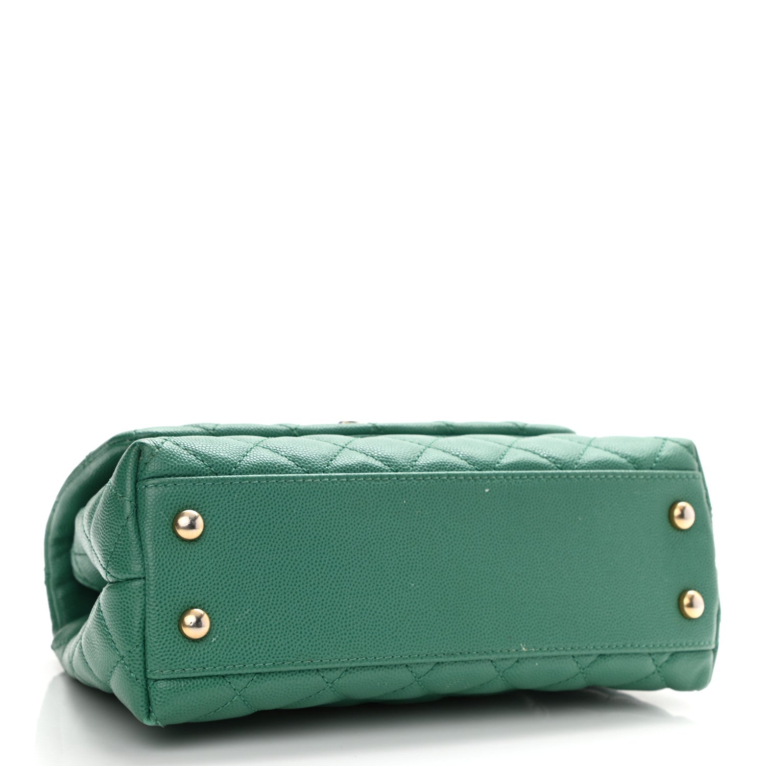 Chanel Caviar Quilted Lizard Embossed Mini Coco Handle Flap Green 4 of 13