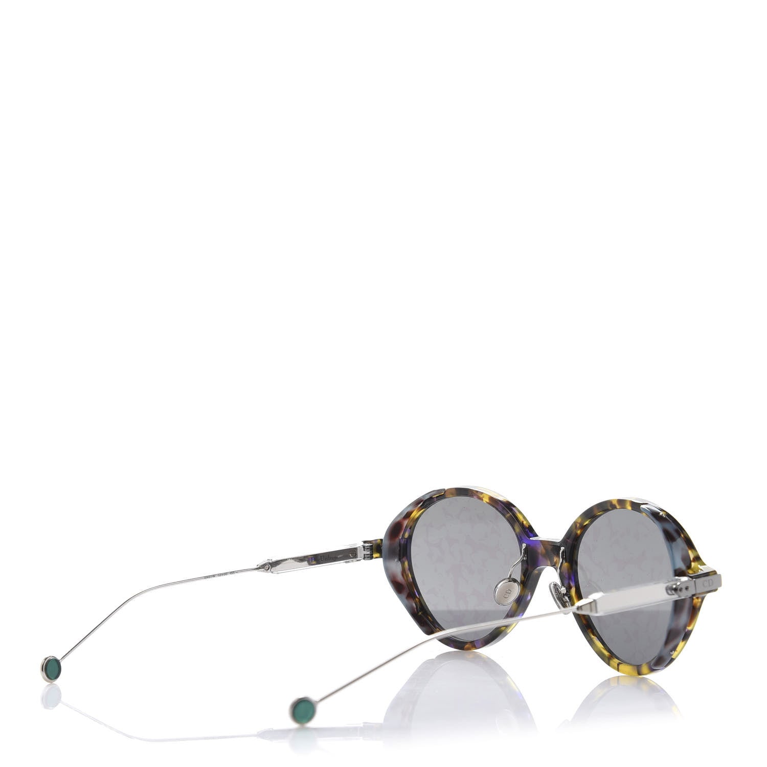 Christian Dior Acetate Leaf Print Umbrage Round Sunglasses Green Foliage 4 of 8
