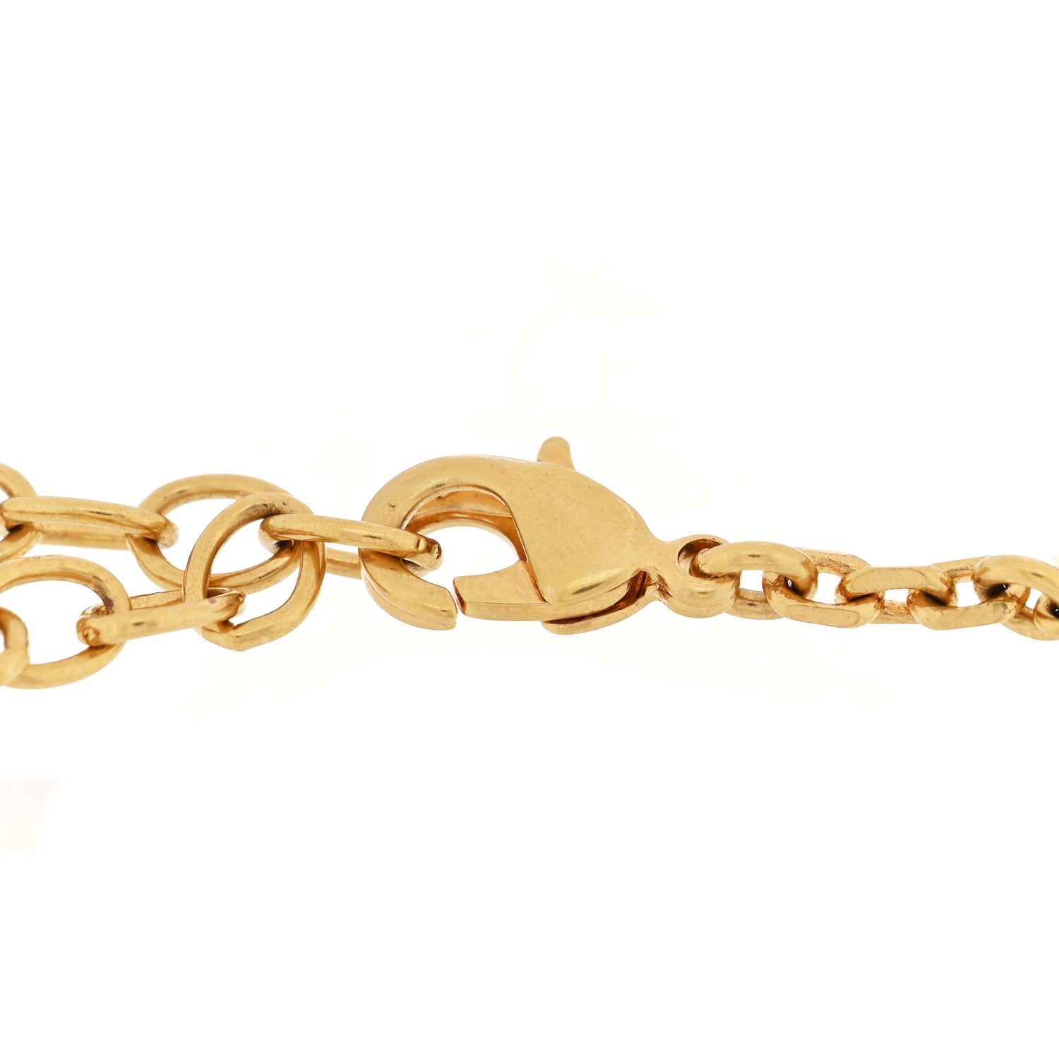 Christian Dior Metal Resin Pearl D-Luck Bracelet Gold Navy 4 of 5