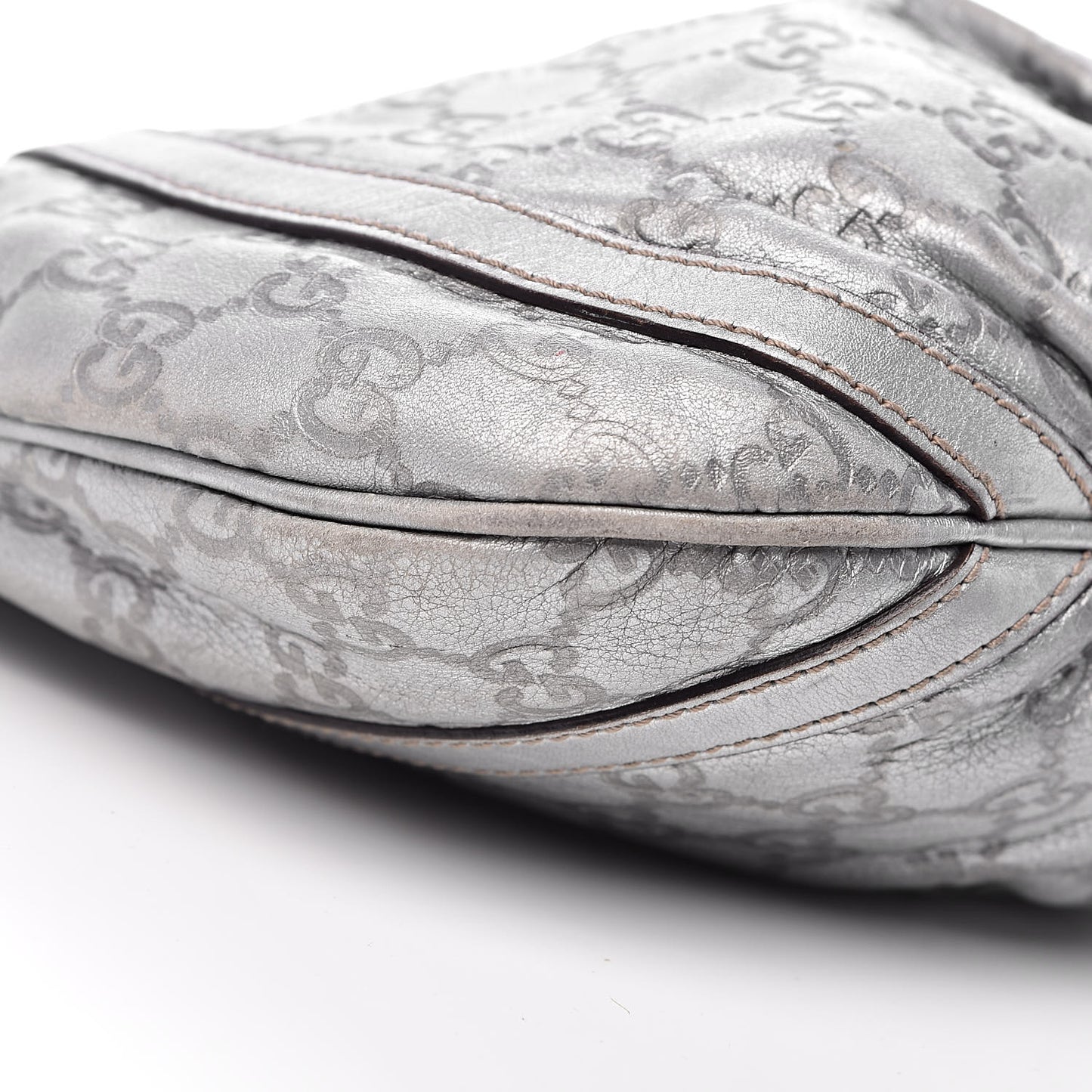 Guccissima Small D Ring Messenger Silver