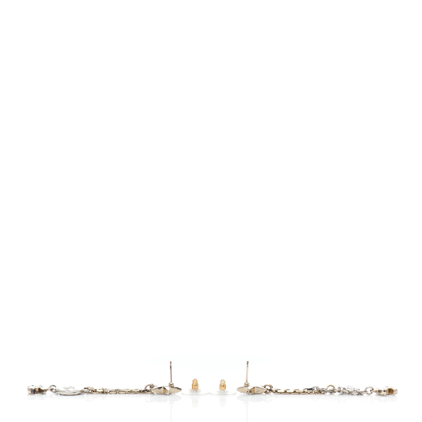 Crystal CC Star Moon Dangle Earrings Silver Gold