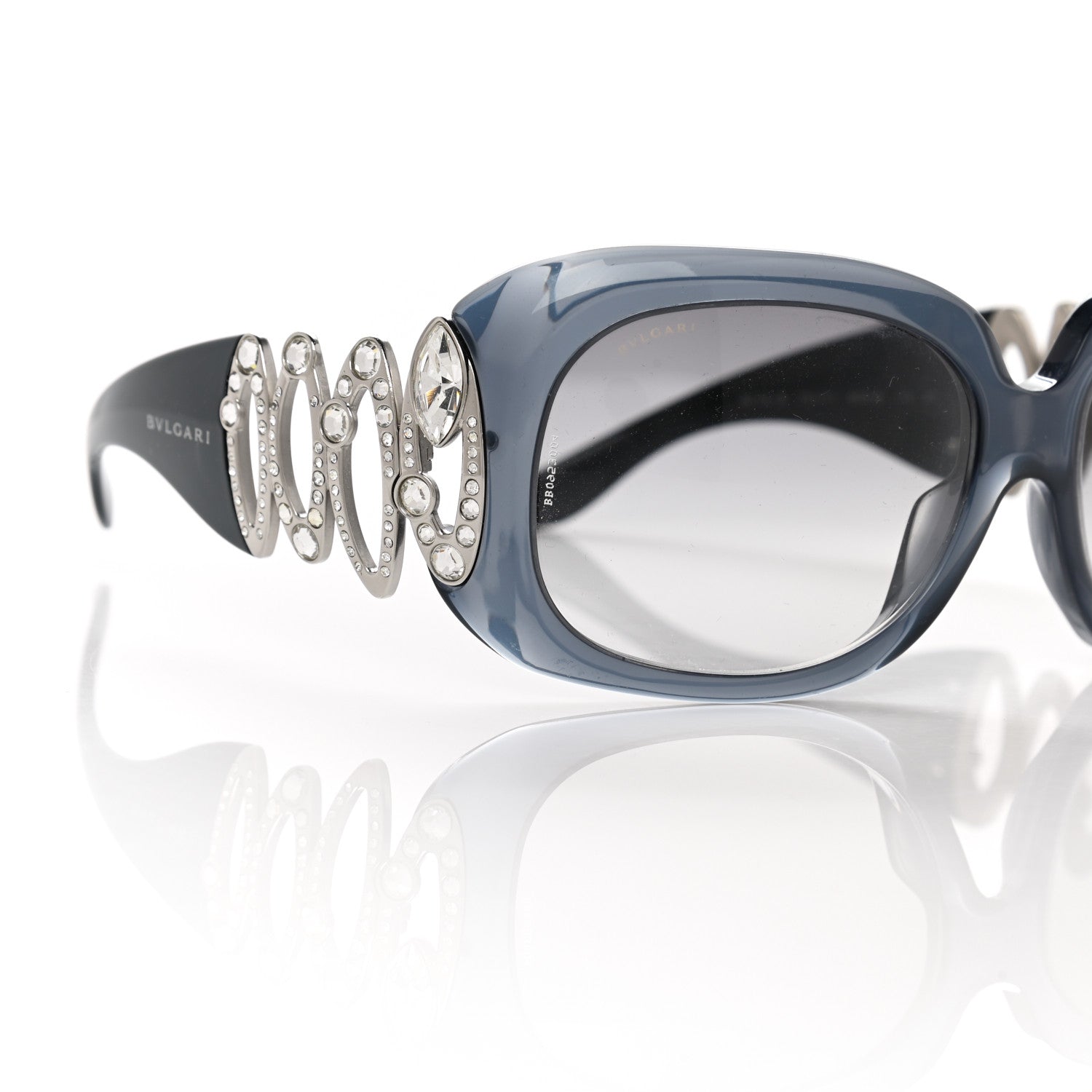 Bulgari Oval Crystal 8016-B Sunglasses Blue 5 of 10