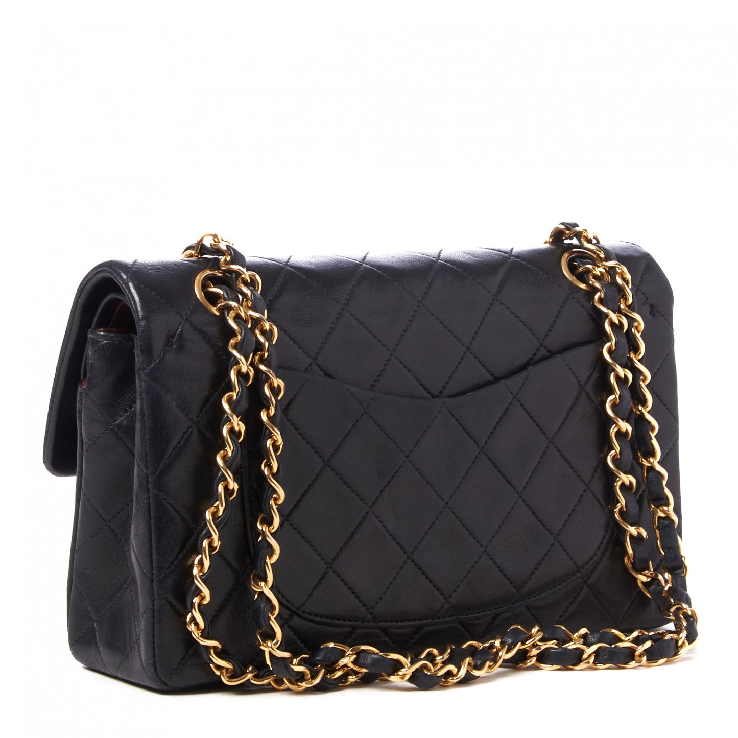 Lambskin Quilted Small Double Flap Black