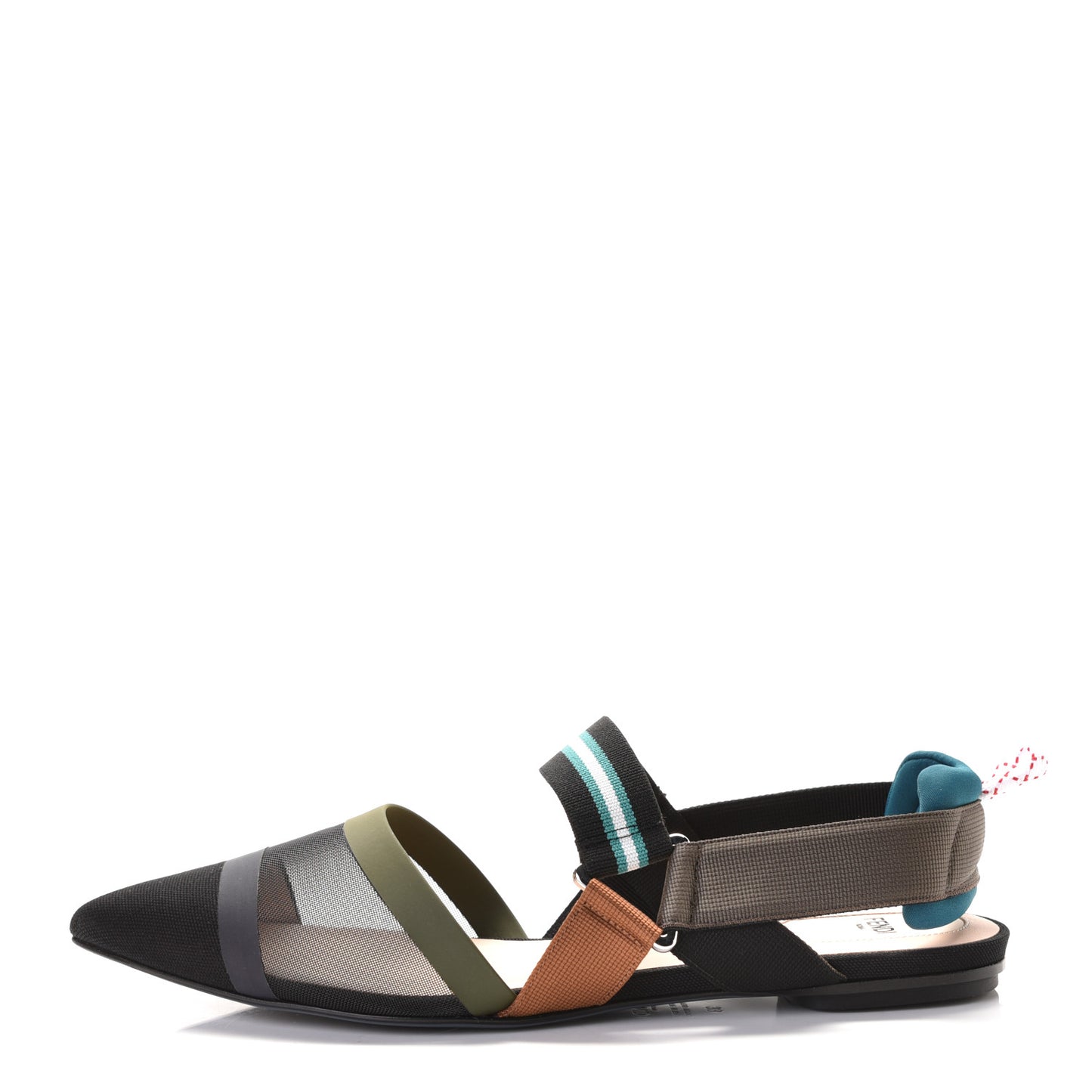 Technical Mesh Colibri Slingback Ballerina Flats 39 Green Multicolor