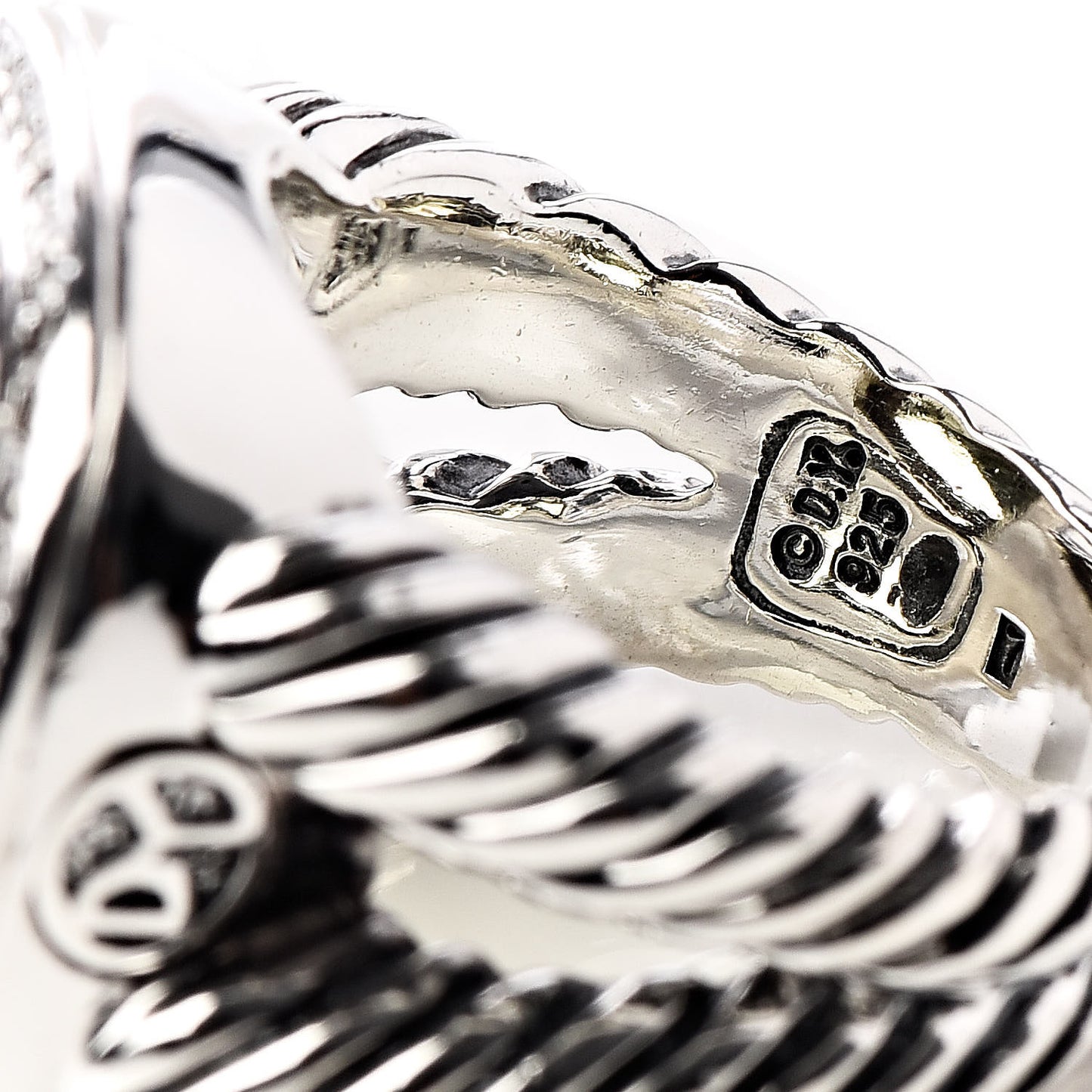 Sterling Silver Diamond Lemon Citrine 14mm Albion Ring 54 7