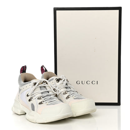 Gucci X SEGA Mesh Calfskin Suede Womens Flashtrek Sneakers 37 Great White 10 of 10
