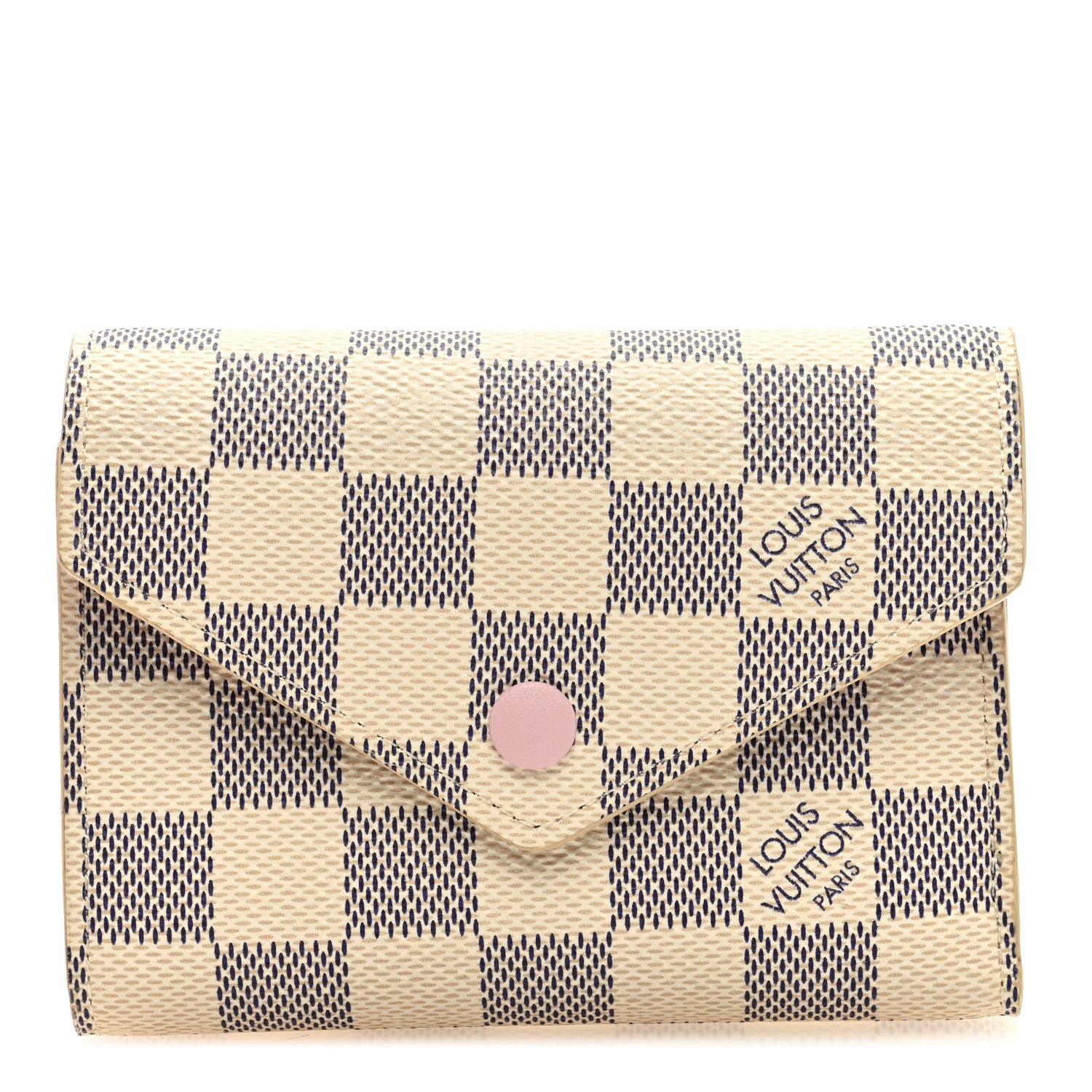 Louis Vuitton Damier Azur Victorine Wallet Rose Ballerine 1 of 7
