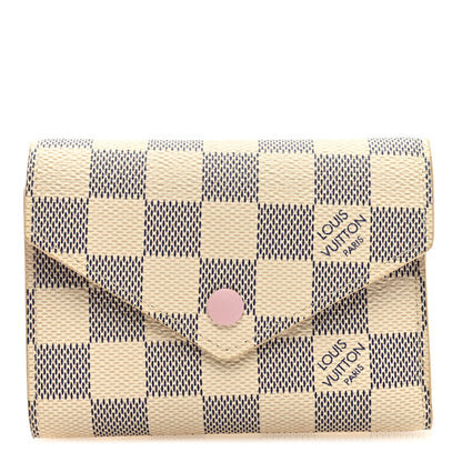 Louis Vuitton Damier Azur Victorine Wallet Rose Ballerine 1 of 7