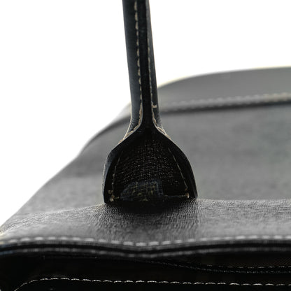 Burberry Saffiano Top Handle Bag Black 12 of 13