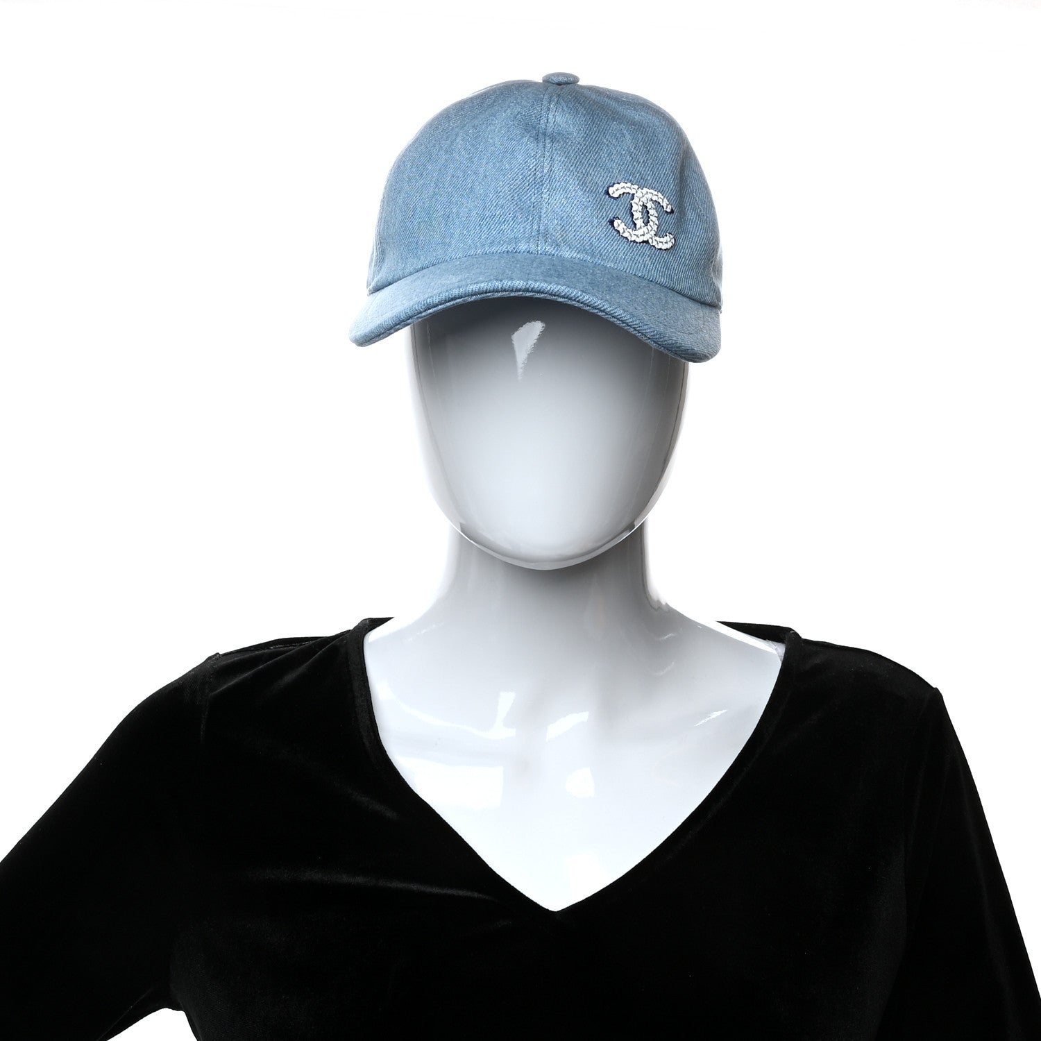 Chanel Denim Cap Hat Blue 2 of 9