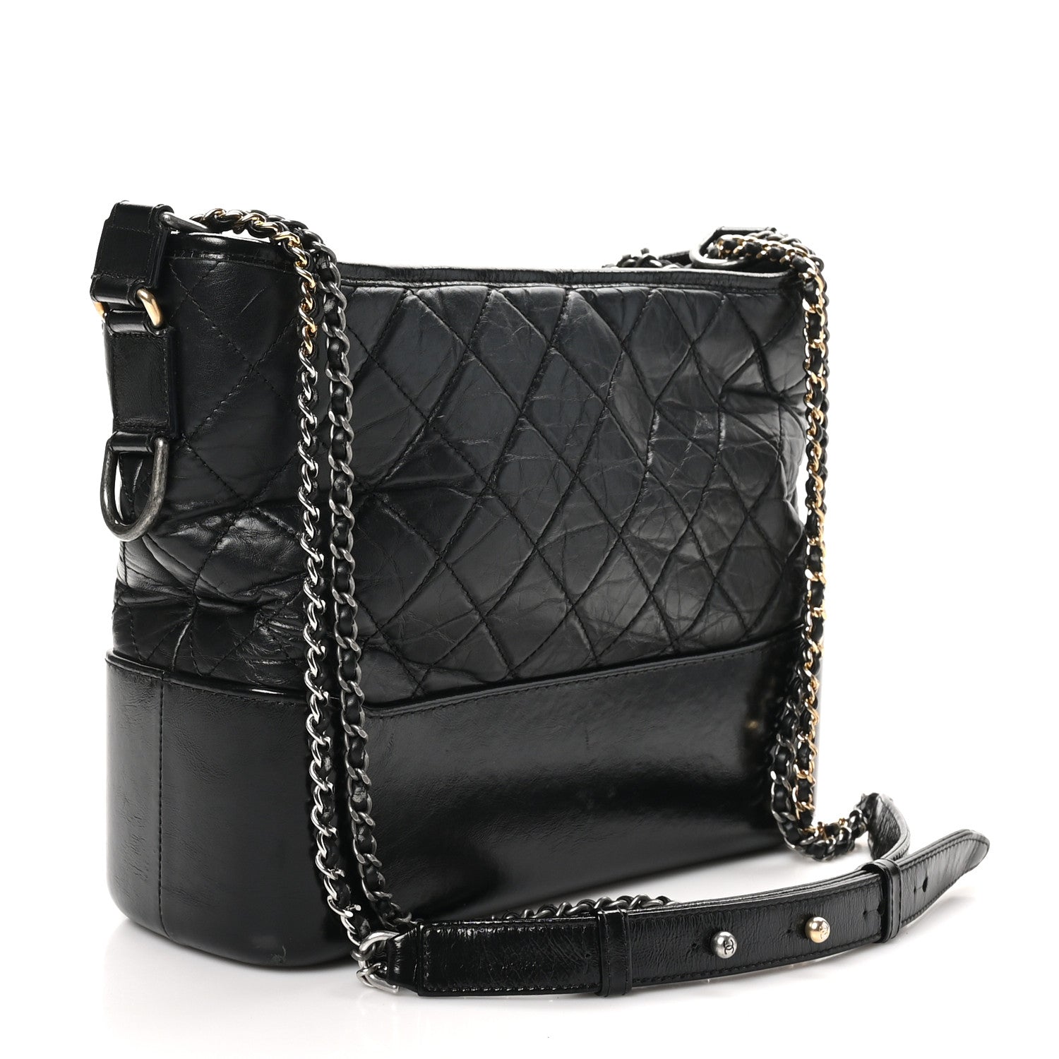 Chanel Aged Calfskin Quilted Medium Gabrielle Hobo Black 3 of 11