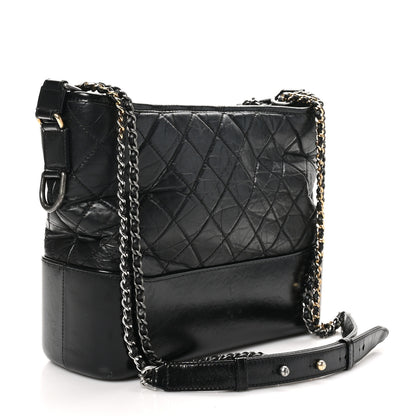 Chanel Aged Calfskin Quilted Medium Gabrielle Hobo Black 3 of 11