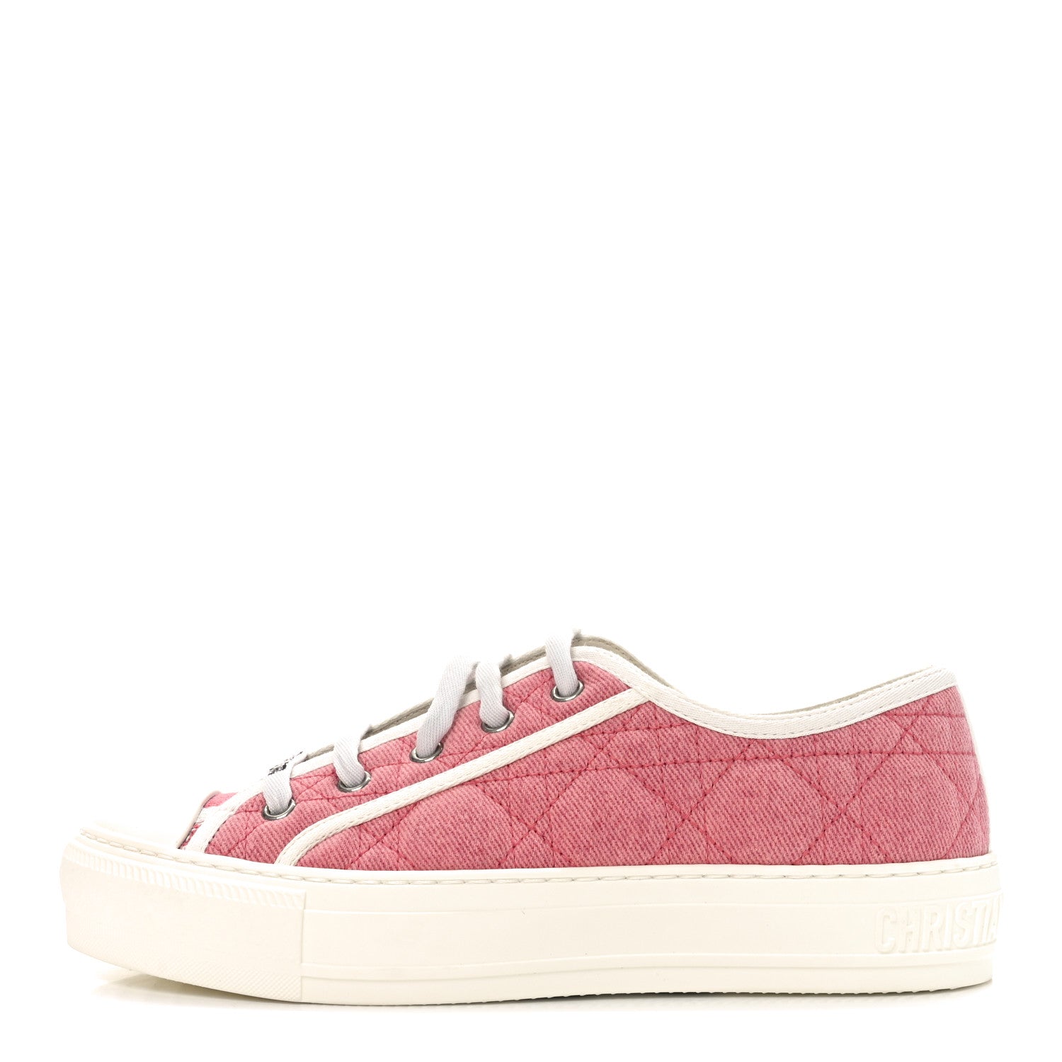 Christian Dior Denim Cannage Walk'N'Dior Low Top Sneakers 36.5 Pink 1 of 8