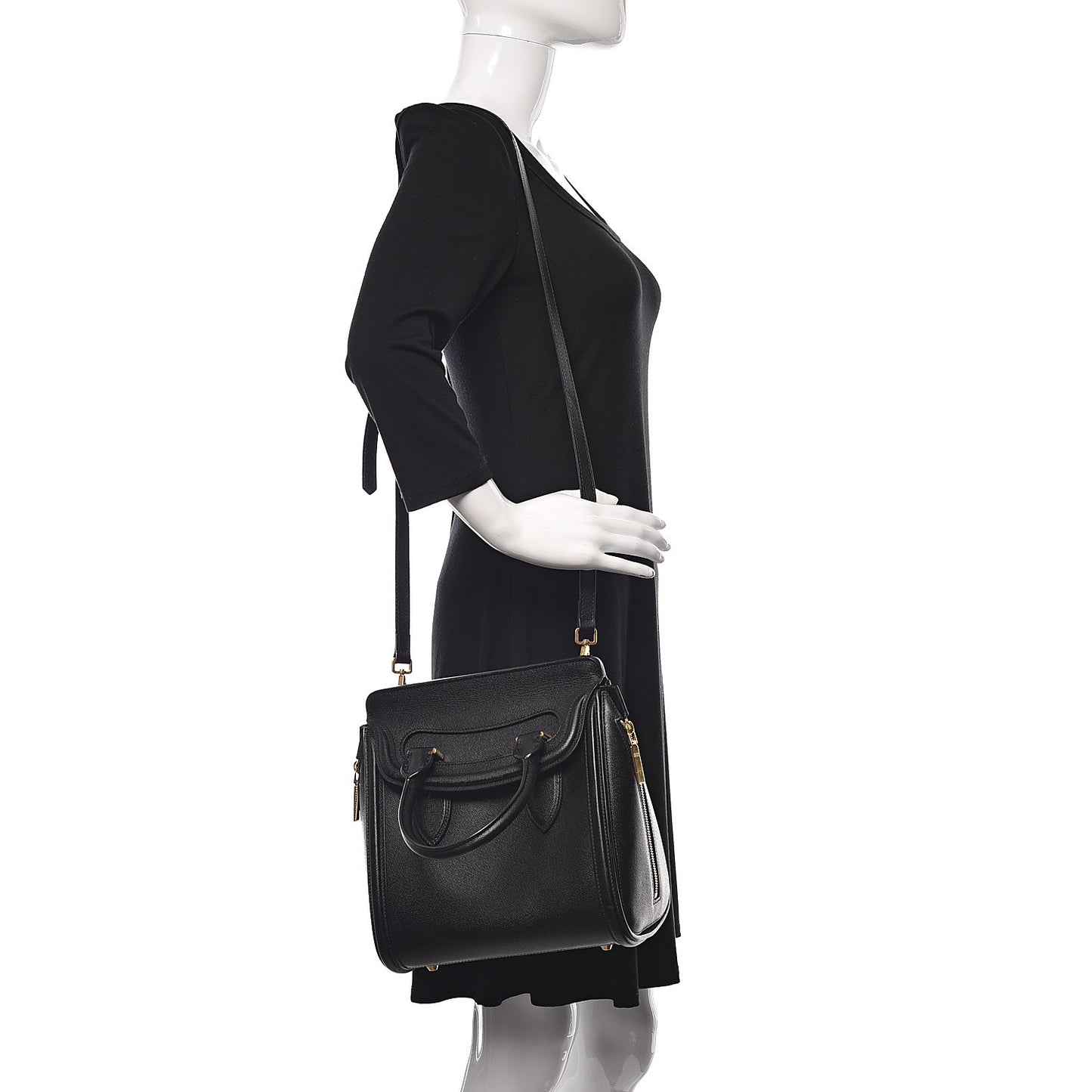 Grained Calfskin Large Heroine Black