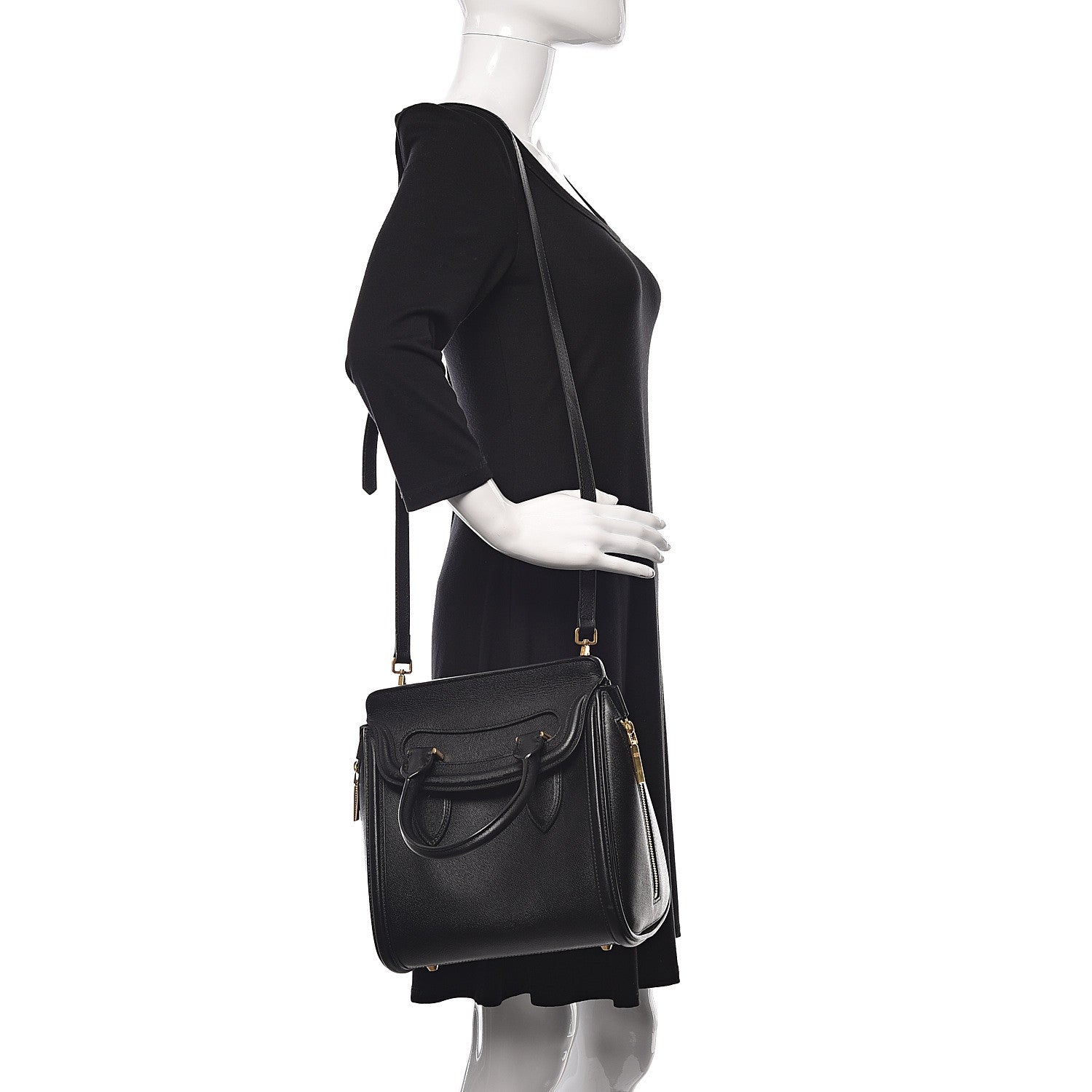 Alexander McQueen Grained Calfskin Large Heroine Black 2 of 18