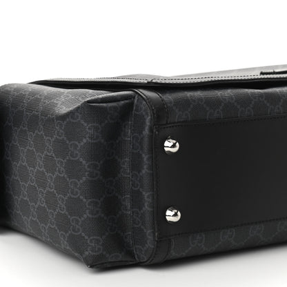Gucci GG Supreme Monogram Web Messenger Diaper Bag Black Grey 9 of 10