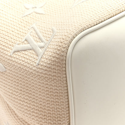 Louis Vuitton Cotton Monogram Embroidered Neonoe MM Beige White 7 of 12