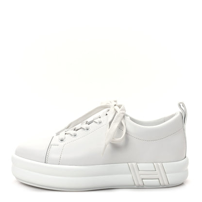 Hermes Calfskin Womens Happy Sneakers 36.5 White 1 of 9