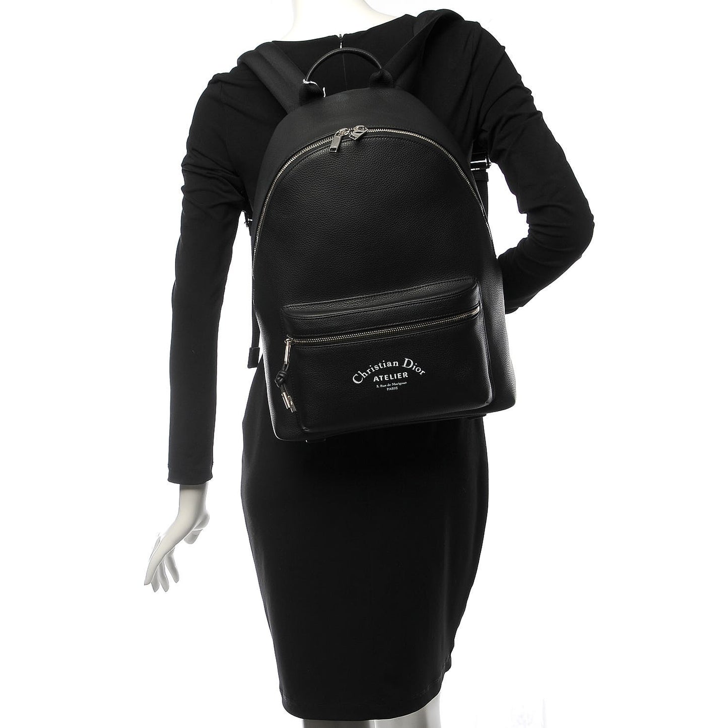 Grained Calfskin Rider Backpack Black