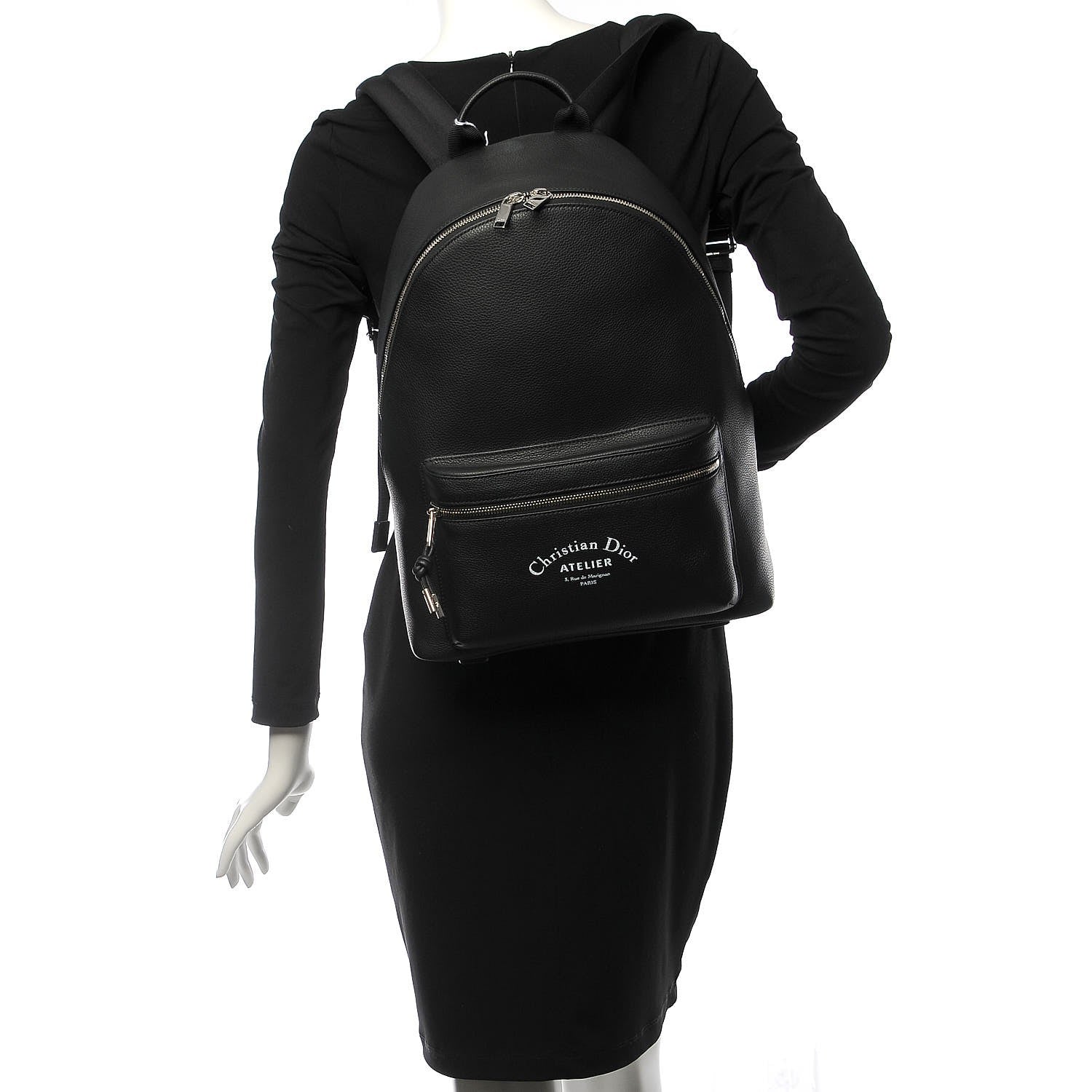 Christian Dior Grained Calfskin Rider Backpack Black 2 of 6