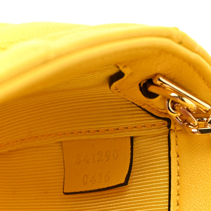 Gucci Lambskin Matelasse Mini GG Marmont Shoulder Bag Yellow 7 of 10