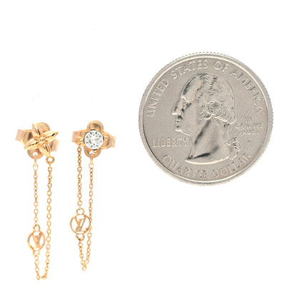 Louis Vuitton Metal Crystal Petit Louis Earrings Gold 2 of 5